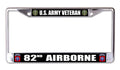82nd Chrome Veteran U.S. Frame Plate Army License Airborne