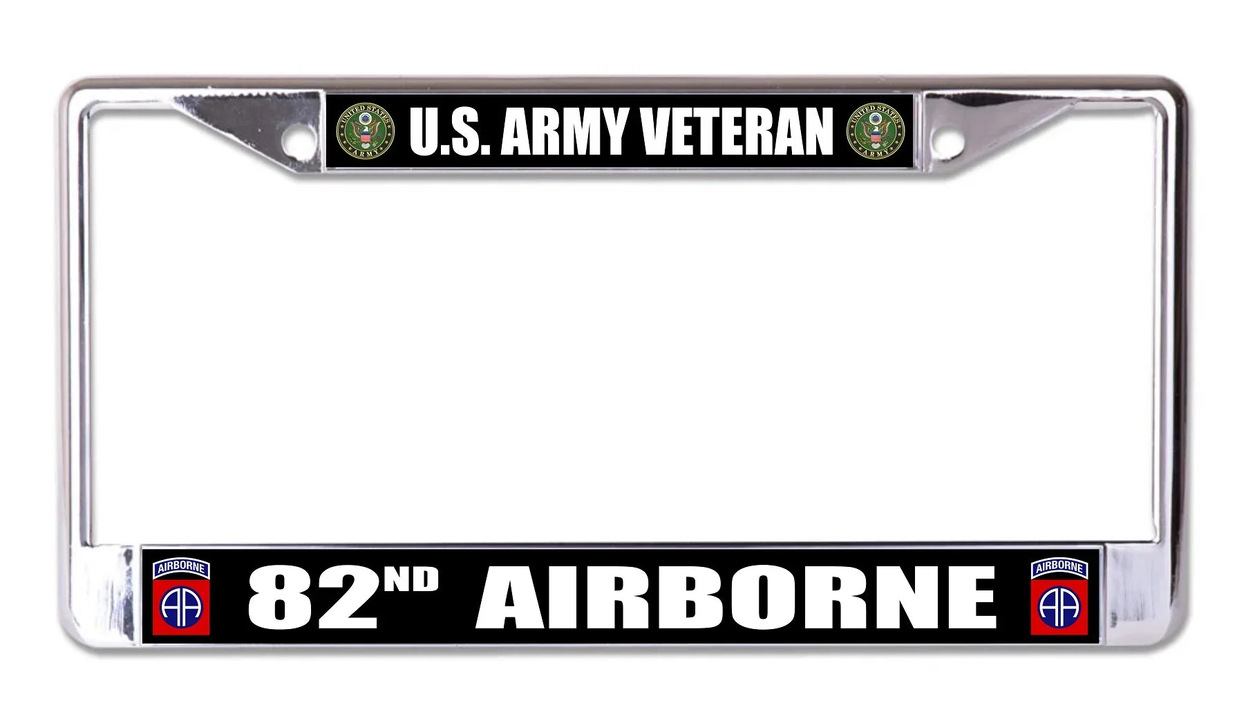 82nd Chrome Veteran U.S. Frame Plate Army License Airborne