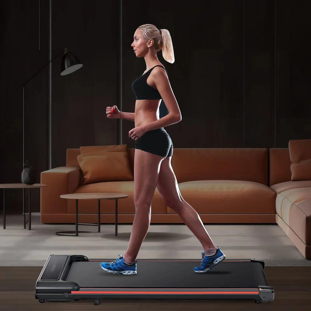 Home Jogging Walking Treadmill Red with Treadmill Walking Display, Portable Office, Small 2-IN-1 Seizeen Control, Under Desk Fitness Remote for LED 0.6-3.8MPH Pad, Speed, 300lbs, dimension Machine, &