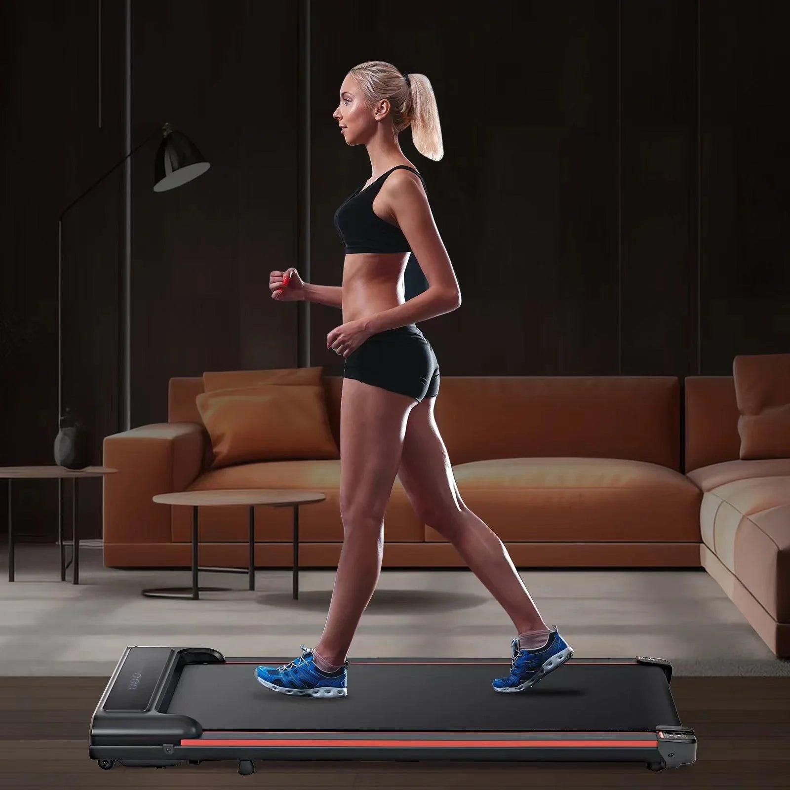 Home Jogging Walking Treadmill Red with Treadmill Walking Display, Portable Office, Small 2-IN-1 Seizeen Control, Under Desk Fitness Remote for LED 0.6-3.8MPH Pad, Speed, 300lbs, dimension Machine, &