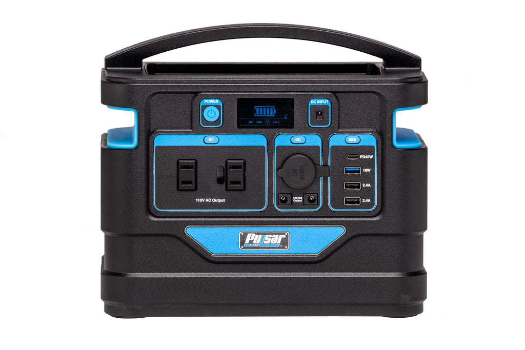 Display and Watt Charging with LCD Pulsar Portable Pad Capacity) Lithium-Ion (518Wh Power 500 Station Wireless