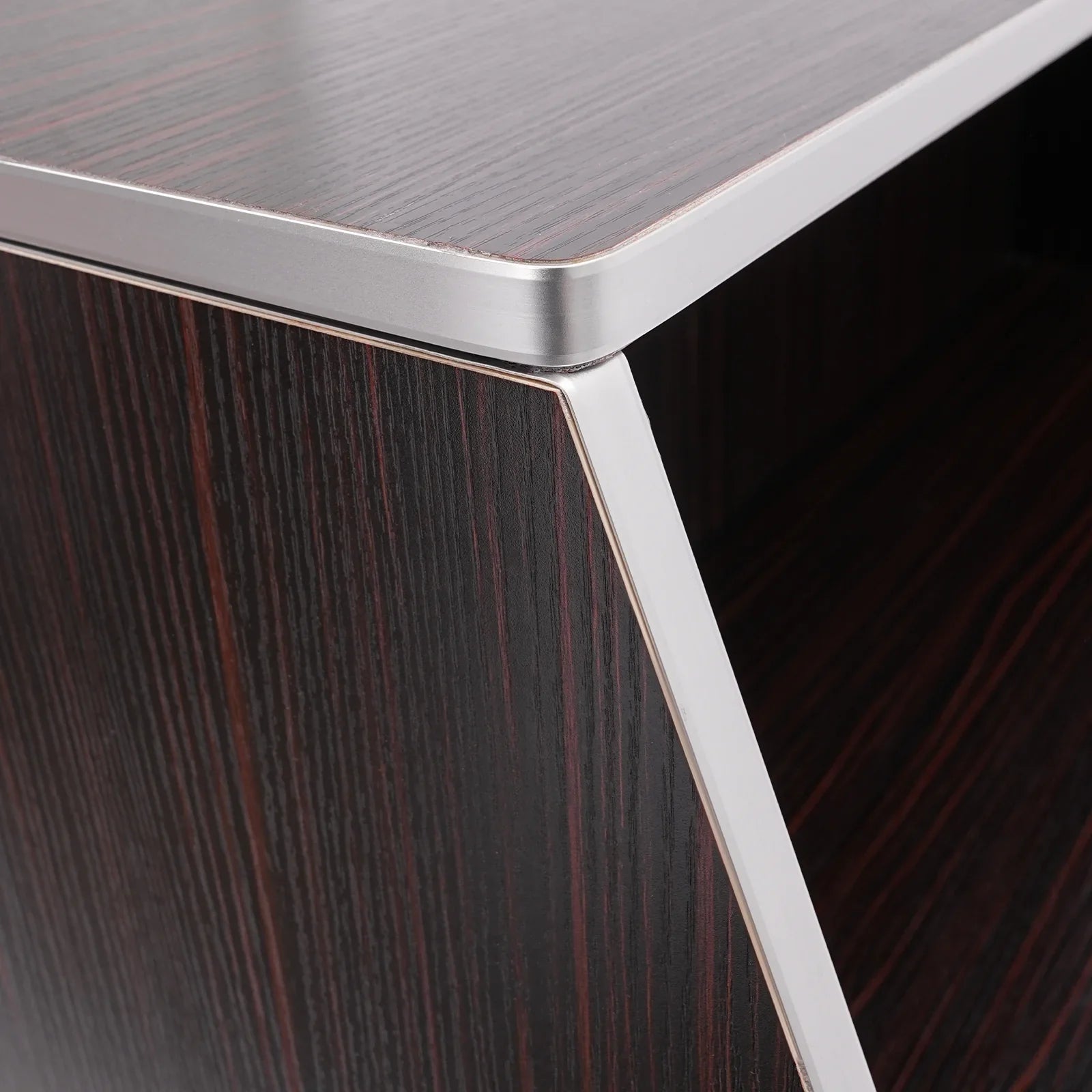 19.5x47.75x42.75in Cabinet Foldable Event TOOL1SHOoo bar Brown Edging with Black Portable Aluminum