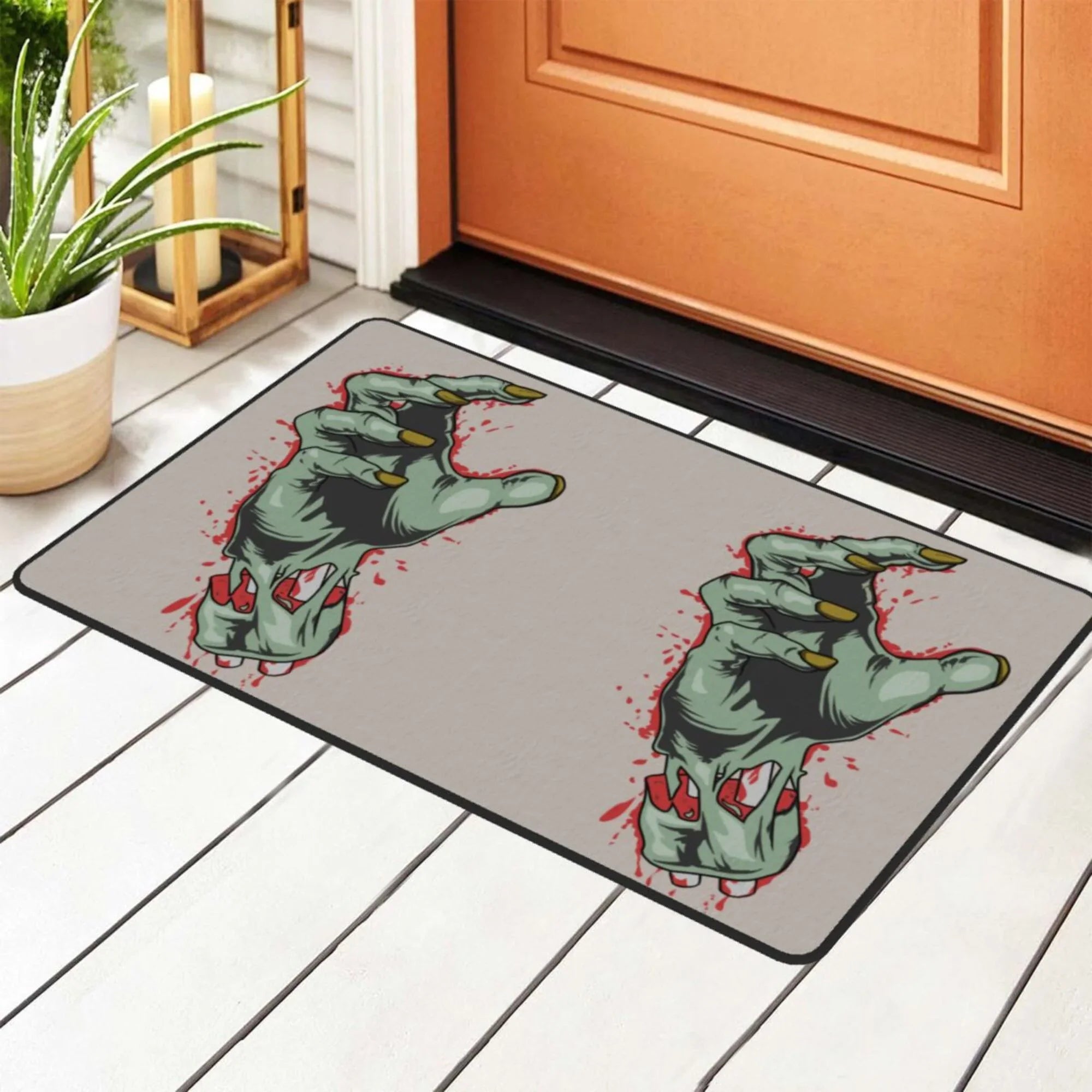 for Doormat Non-slip Floor Mat Living Room Horror Zombie Hand Rug Sink Blood Kitchen XMXY Rugs Area exterior Indoor,72"x48" Area Entrance, Facecloth