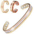Tri Magnetic Christmas for Bracelets+2 Health Wollet Rings Set Fashion Color, , Women, Gift Gold Copper of 3 Copper