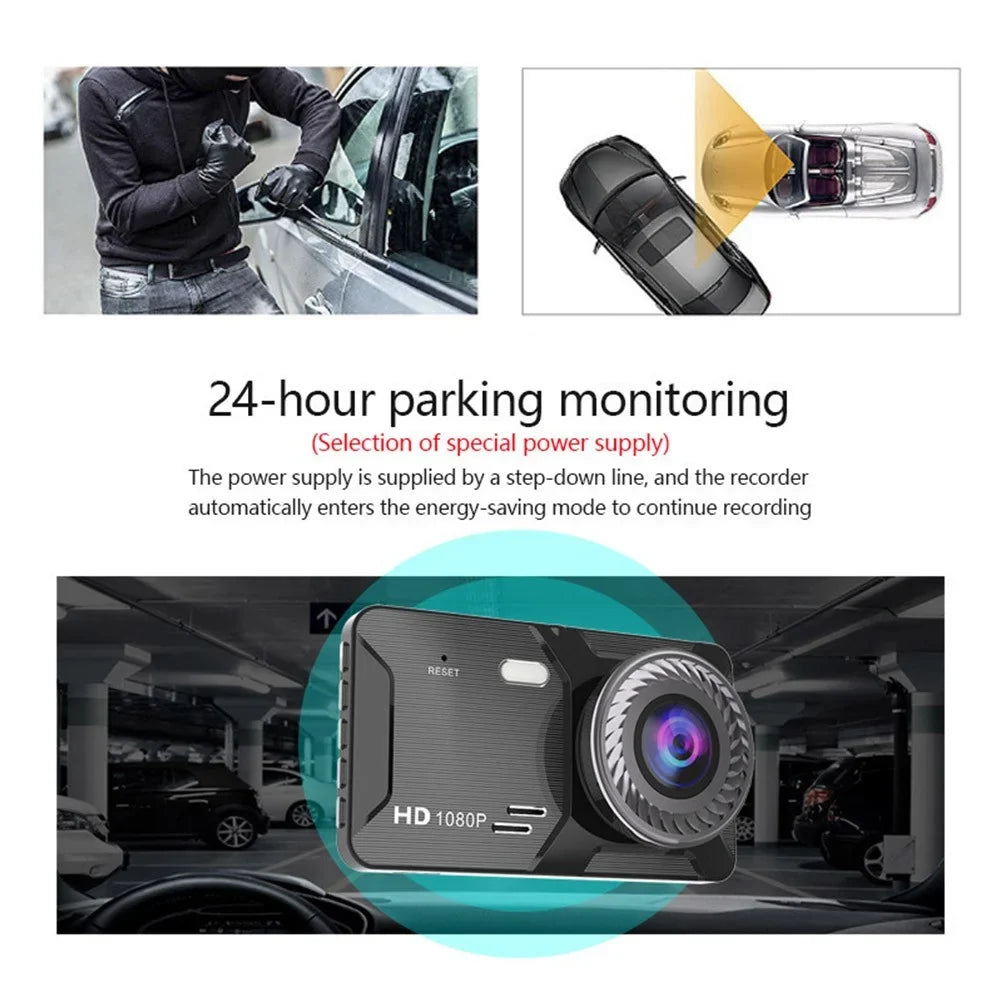 1080P Car Dash Recorder Rear Cam G-Sensor 4\\\" Touch Front Dual Camera DVR Screen