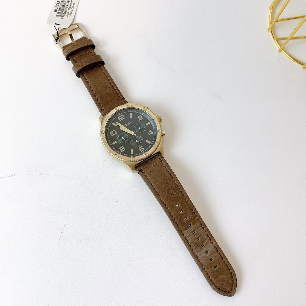 Multifunction Brox Leather Medium Brown Fossil Watch BQ2742