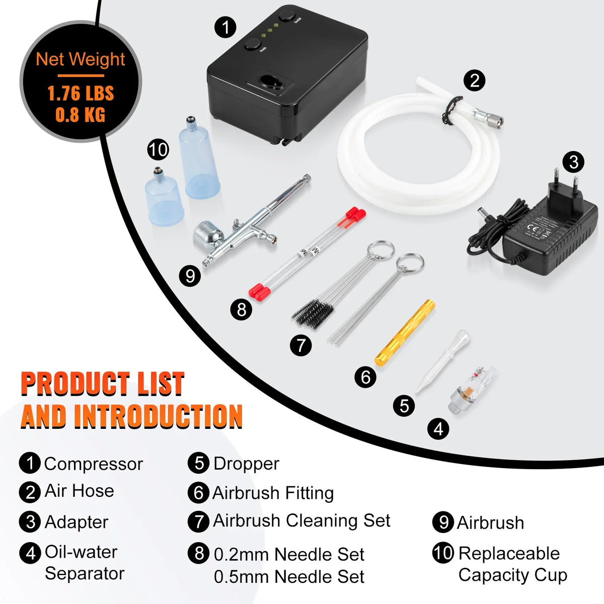 Feed Airbrush BENTISM Kit Kit, Tattoo Portable Airbrush Makeup Dual-Action Gravity with Set Nail Airbrushing Airbrushes, w/Multi-Purpose System Compressor, Art Cookie