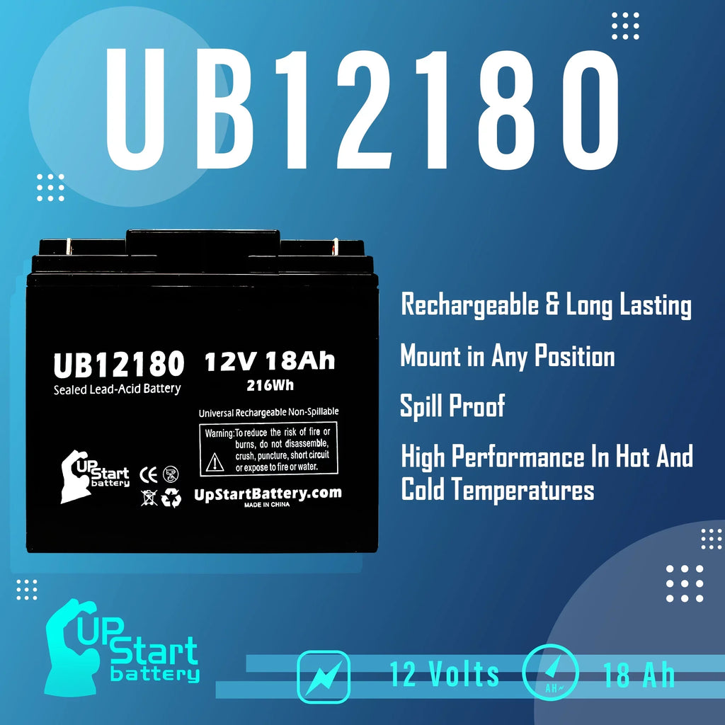 Sealed T4 (12V, Compatible SLA) Acid Battery - 18000mAh, Replacement - Terminal, DATASCOPE 18Ah, UB12180 Pack Universal AGM, 14600003401 3x Lead Battery