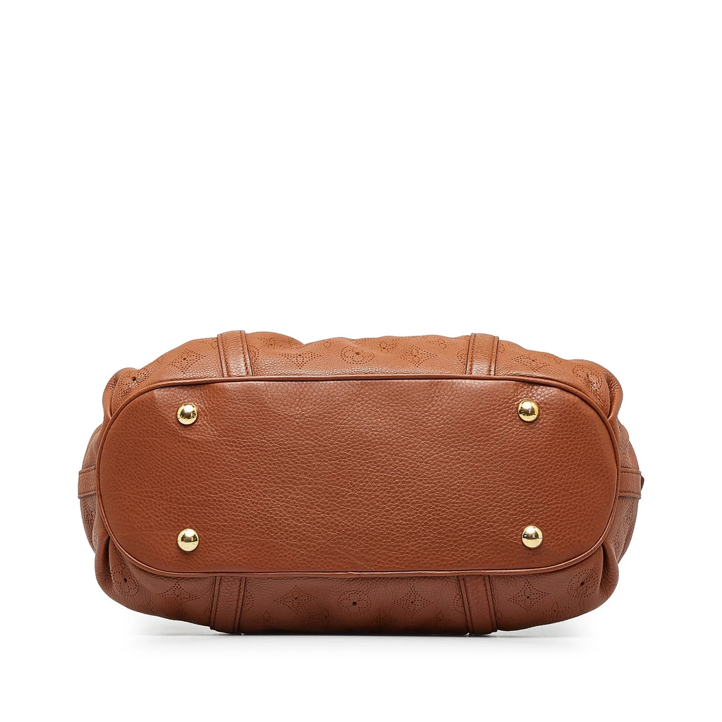 Lunar Bag Shoulder PM Pre-Owned Brown Mahina Monogram Leather (Good) Authenticated Calf Unisex