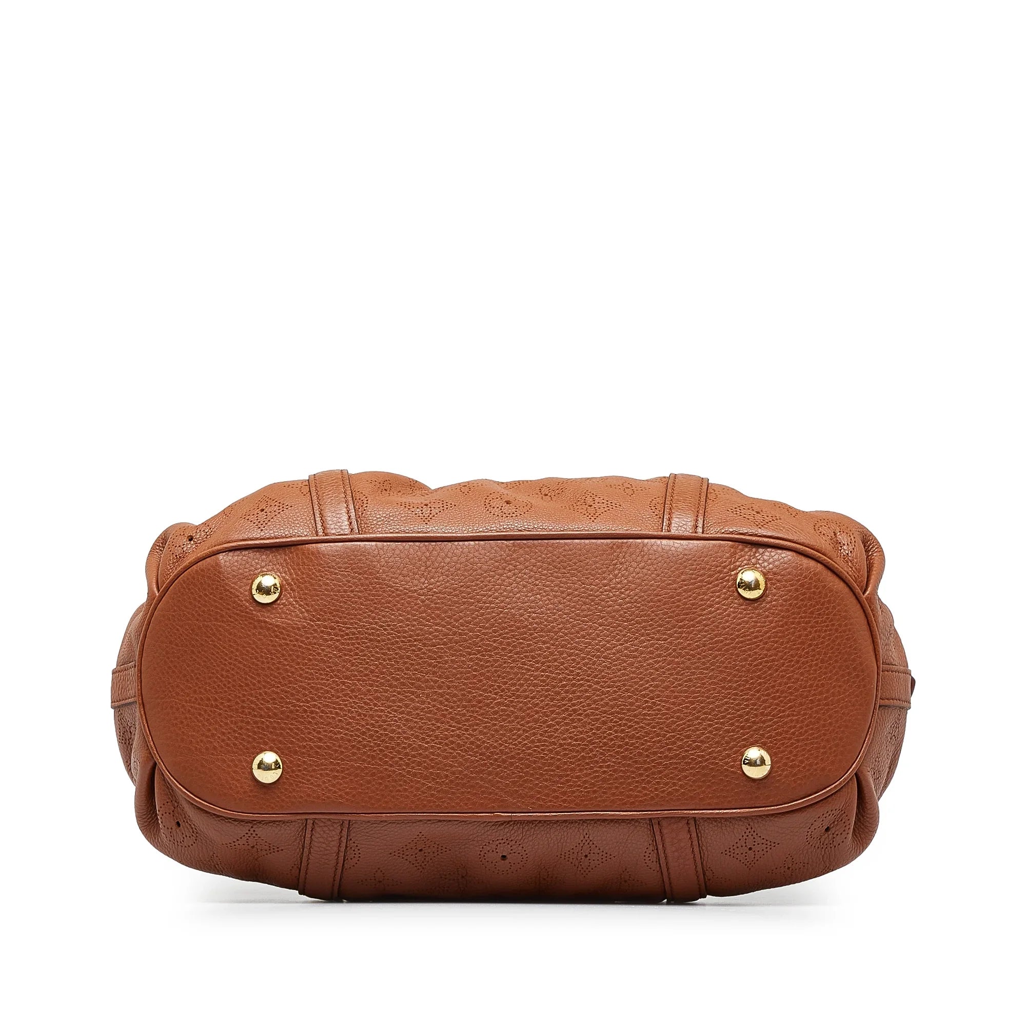 Lunar Bag Shoulder PM Pre-Owned Brown Mahina Monogram Leather (Good) Authenticated Calf Unisex
