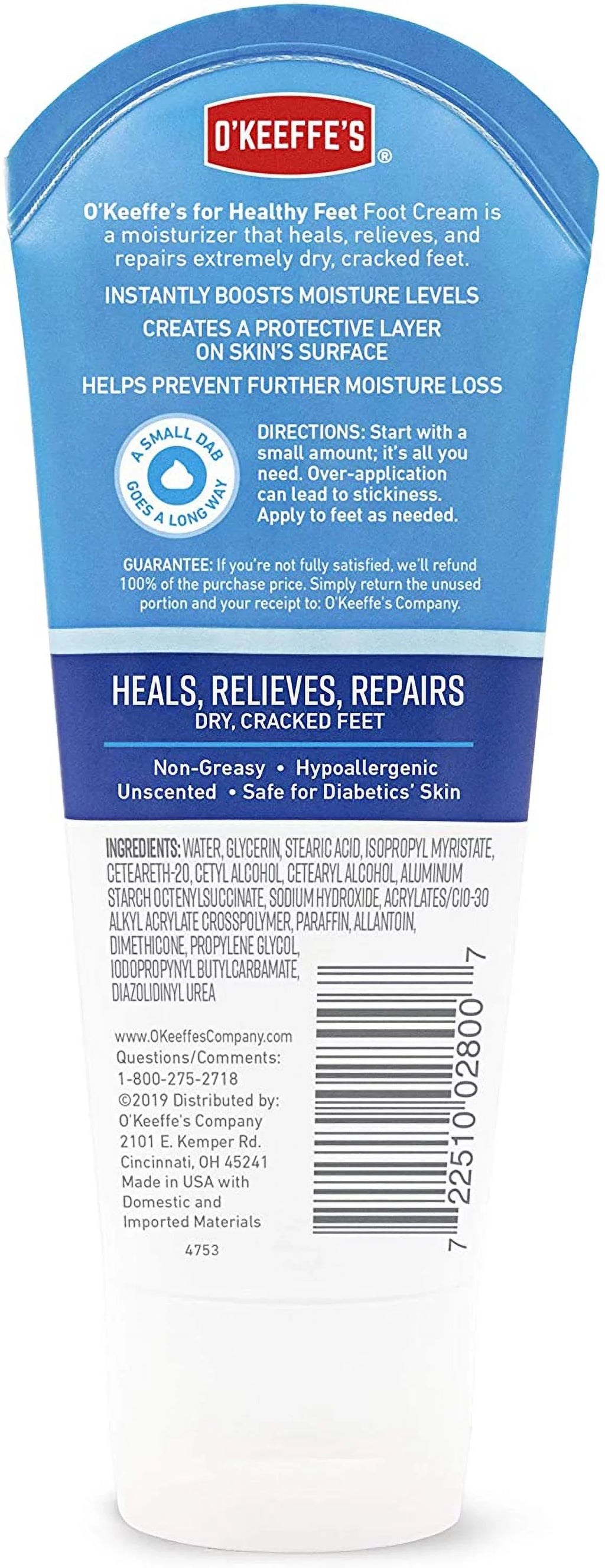 PC,O'Keeffee's Tube, 1 Healthy Cream Oz 3 K0280001 Feet