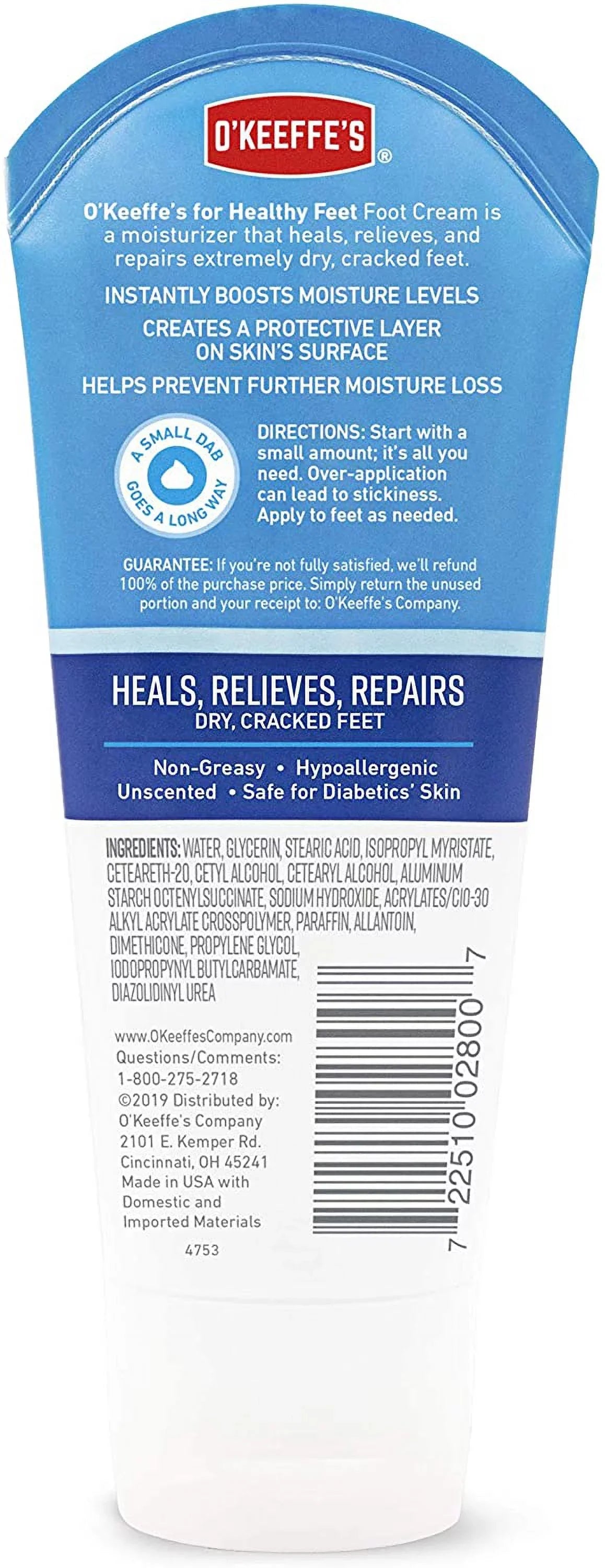 PC,O'Keeffee's Tube, 1 Healthy Cream Oz 3 K0280001 Feet