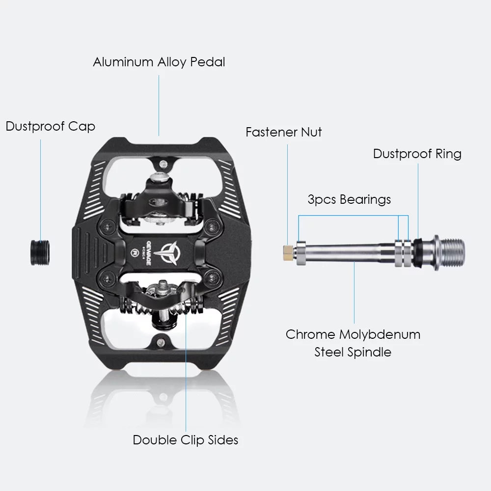 Pedals MTB Clip Efficient Transfer Pedals Sided Optimal with Double for Cleats