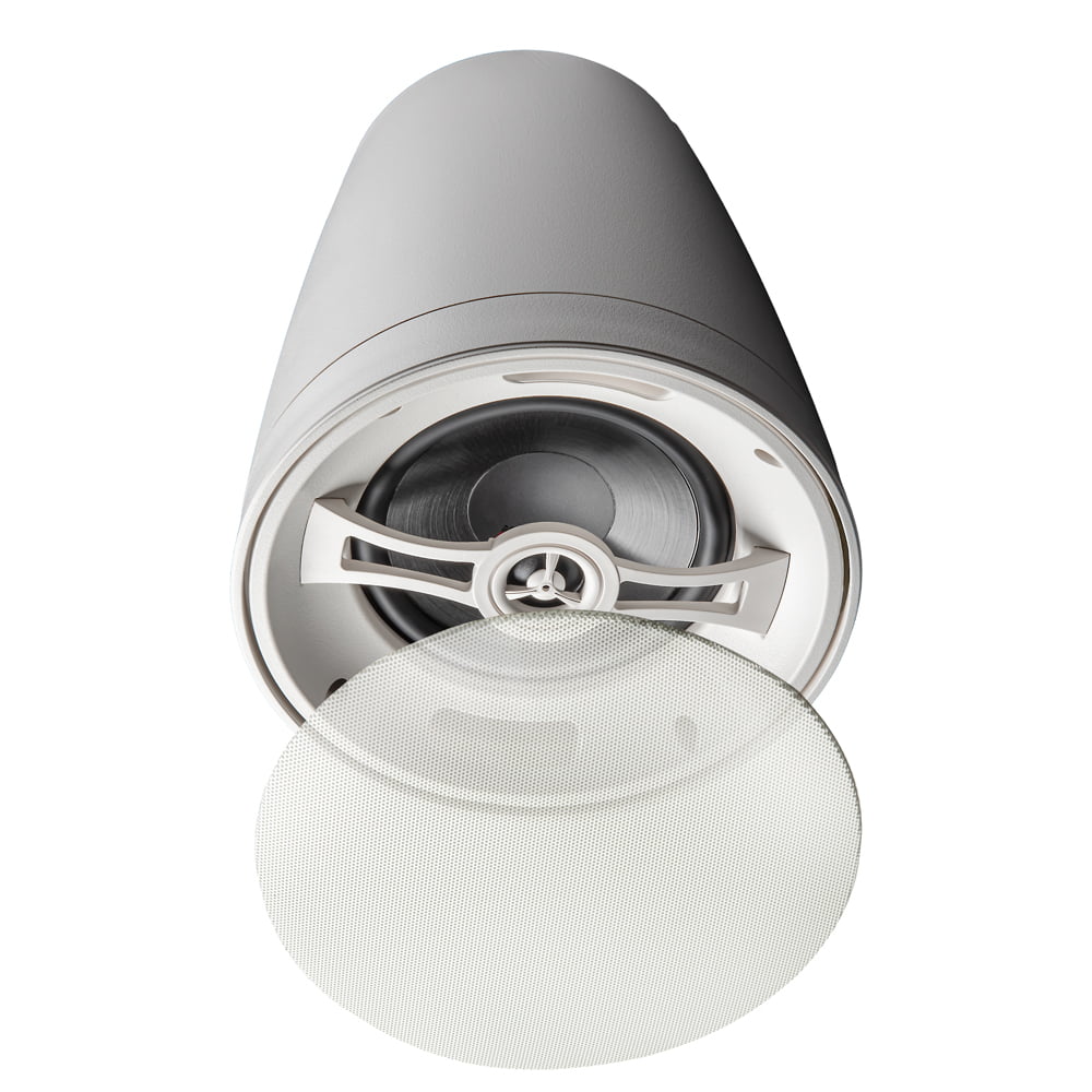 2 White 8Ohm/70V, Way 8" Arc Speaker, Pendant Coaxial 8 design OSD Nero