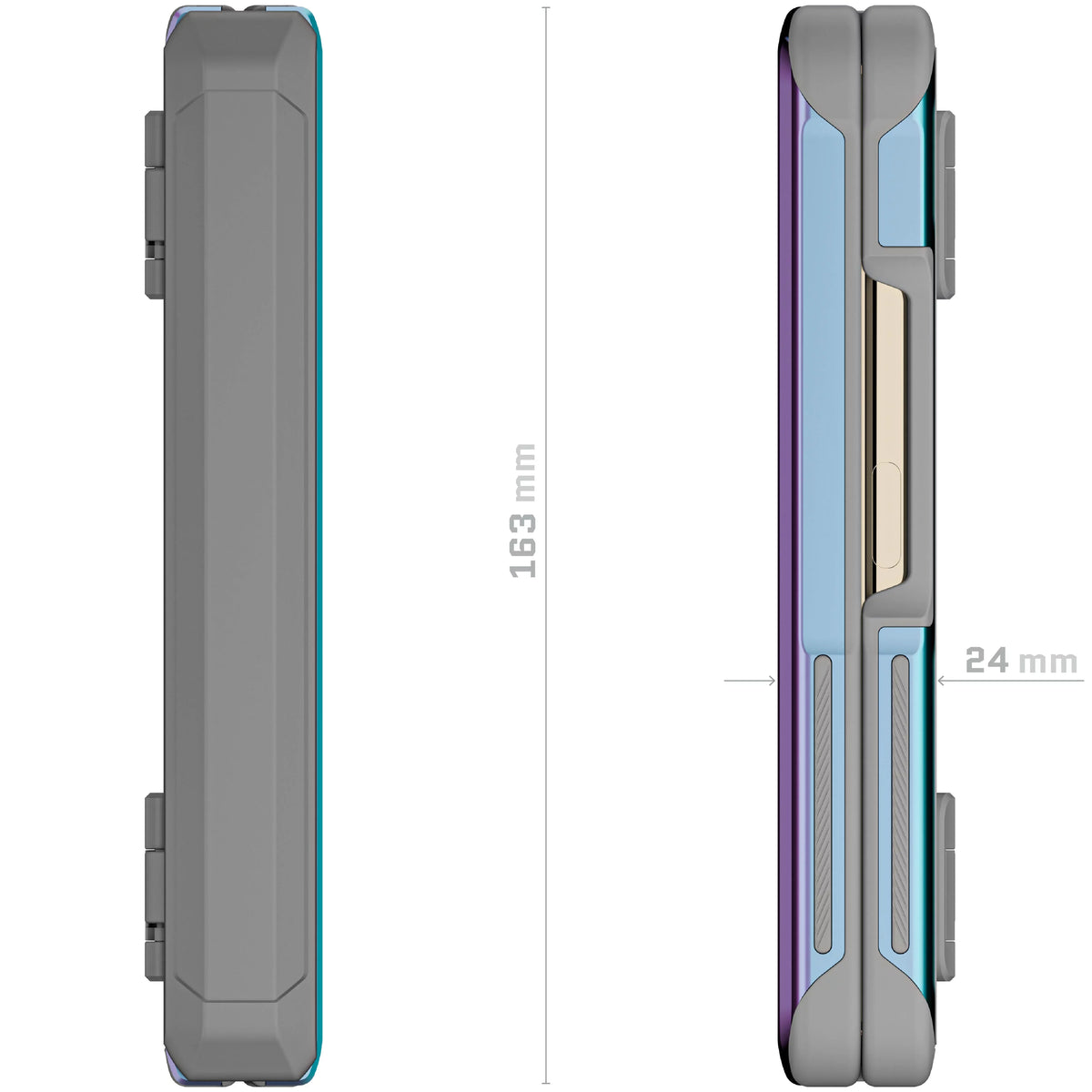 Fold Phone Atomic Galaxy Ghostek Metal Cover Slim (Prismatic) Z 5 Clear Aluminum Case
