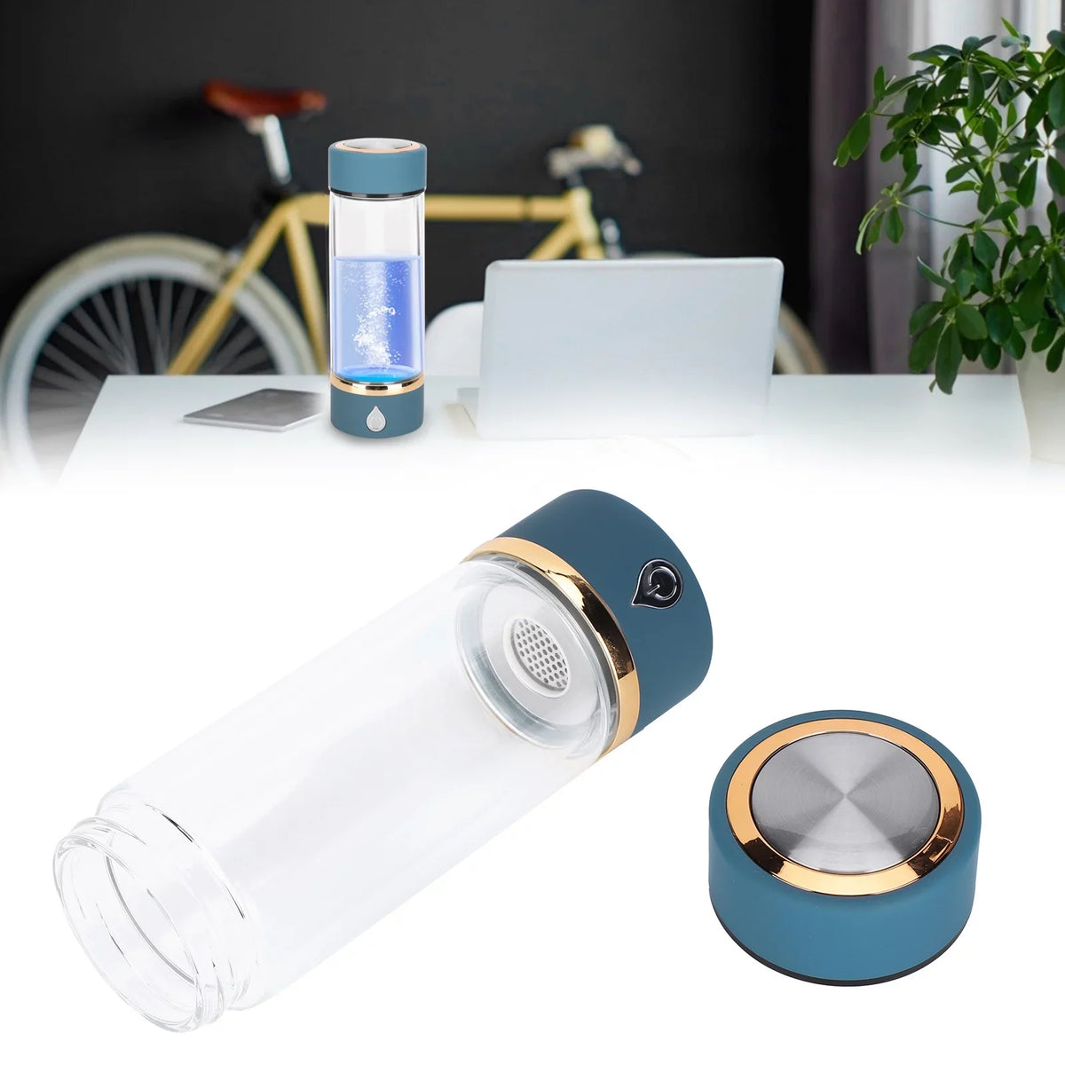 Portable Bottle Generator liquid 380ml Hydrogen USB liquid Blue Hydrogen Maker Machine