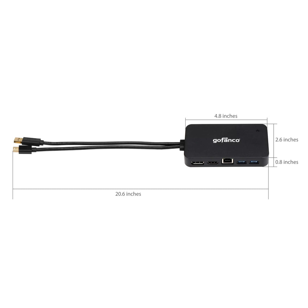 DisplayPort, Pro, 2) 3.0 and Ethernet and Video Station Thunderbolt PC USB HDMI to Adapter Output DisplayPort(Thunderbolt Hub or HDMI, Dock/Docking MacBook - Mini DP for with 2 Gigabit gofanco Surface