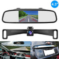 Rear Camera HD Backup Plate System Monitor Parking View 4.3inch License Car Reverse