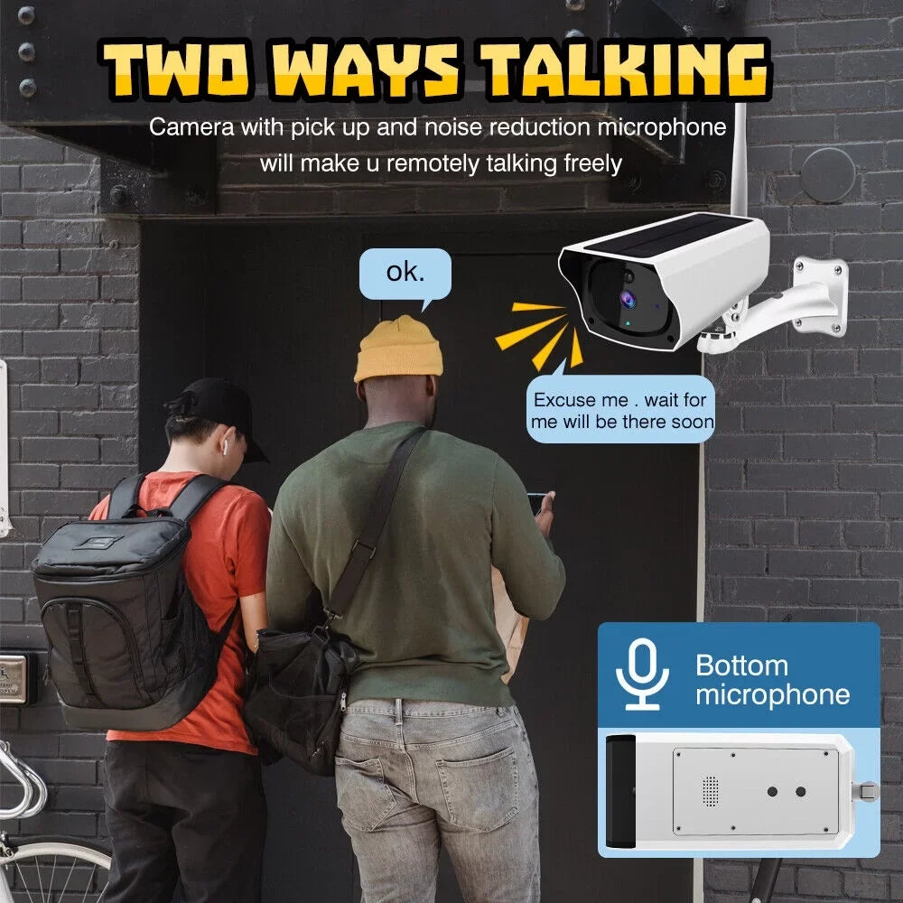 System Wireless Solar Home Camera AI 1080P MDHAND GB Camera exterior Camera, Detection exterior, Card + IP66, Pro 32 Surveillance Memory Security