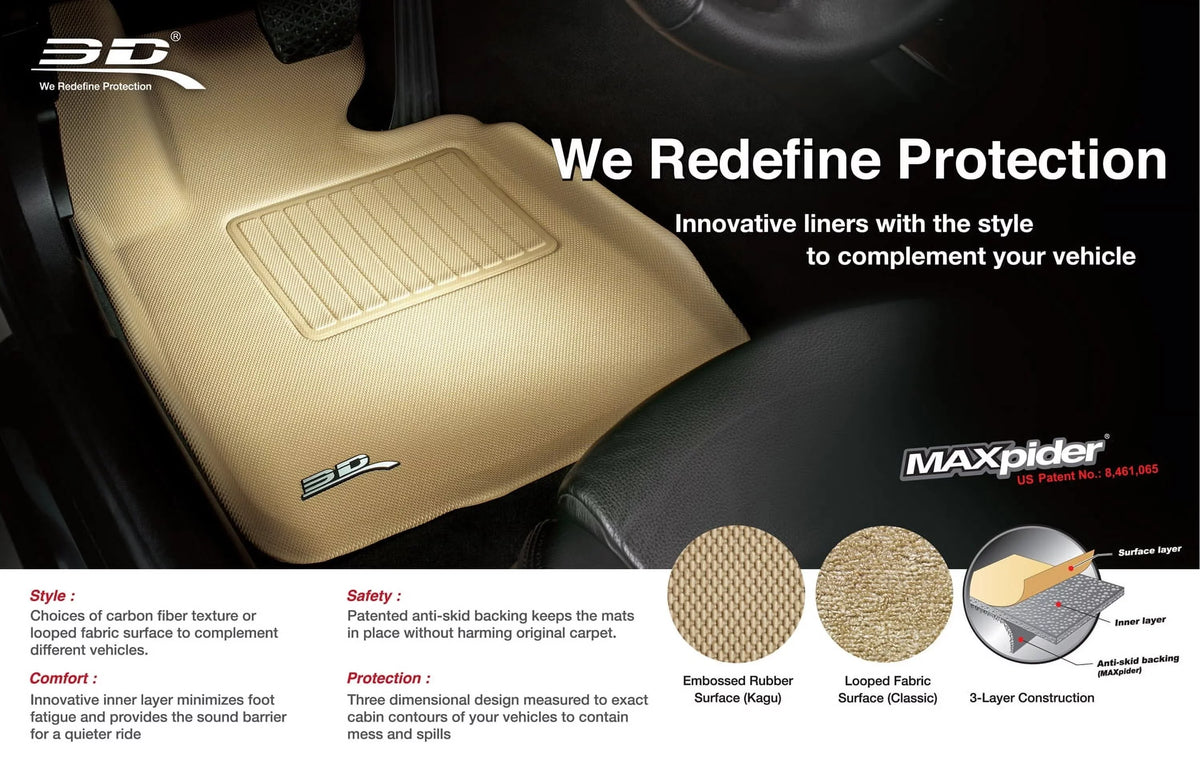 Liner SUBARU (BLACK) - MAXpider KAGU with 3D Cargo OUTBACK Cargo compatible 2010-2014 Liner