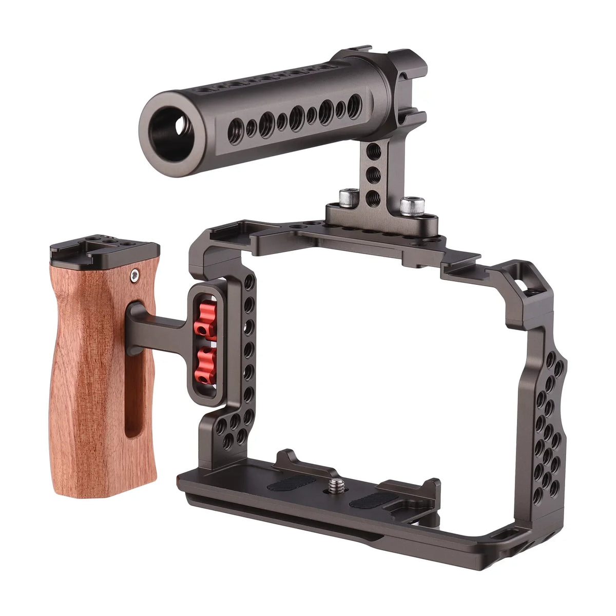 Camera II/ for Video III/ A7III Grip Cage Aluminum Kit Rig Replacement A7 with Wooden A7R Andoer Alloy Handle
