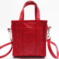 Pre-Owned Leather Ladies Bag Shoulder Silver BALENCIAGA (Good) Red Bazaar Handbag XXS Shopper