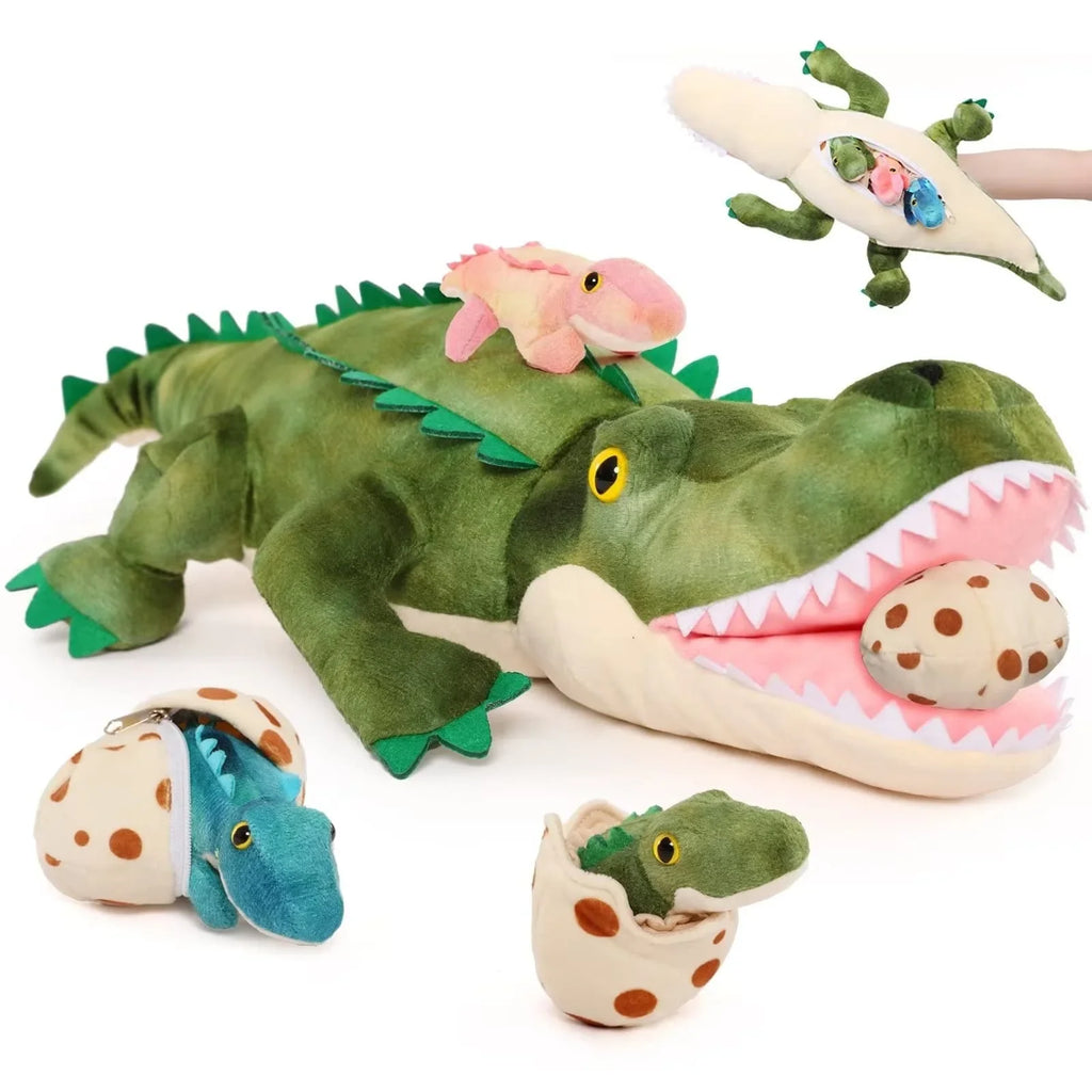 3 24" Mommy Baby Alligator and Alligator Stuffed Inside Animal 3 with Eggs MaoGoLan