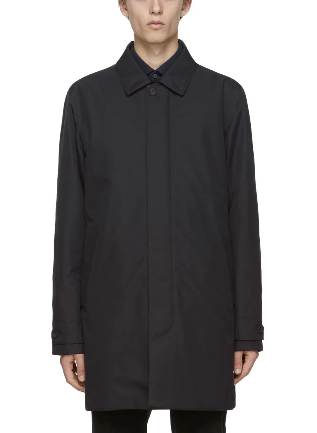 '- Coat Raincoat $940 Dark NWT Zegna Mac Z Navy Microtene Mens Large