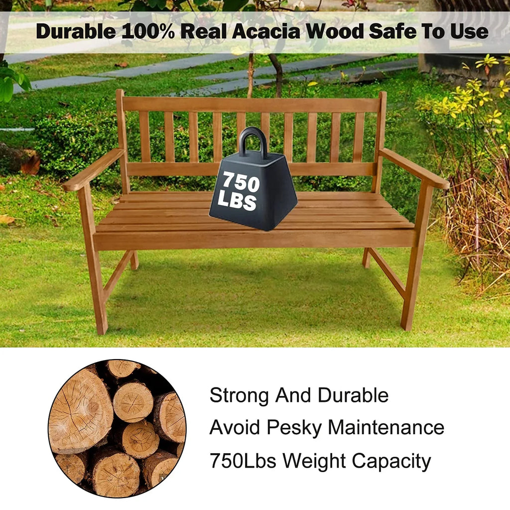 Pool Patio Wood (Natural) Balcony Bench Beach Wooden Park Garden Garden Deck Porch Wood exterior Bench Bench Acacia Furniture Wood Bench for exterior Backyard