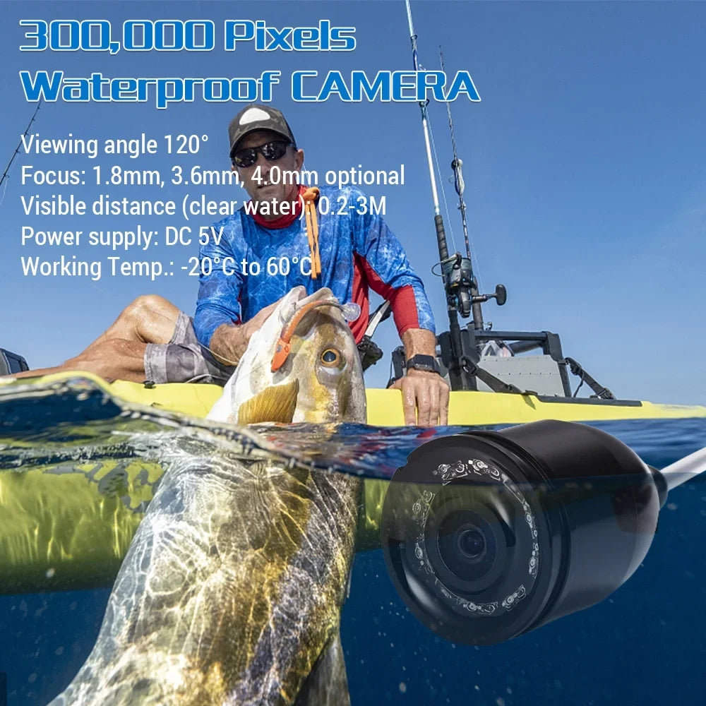 River Lixada 300000 Vision Ice Degree Camera 4.3in Pixels 120 Underwater LCD with for Night Fishing Fishing 8 CS Digital