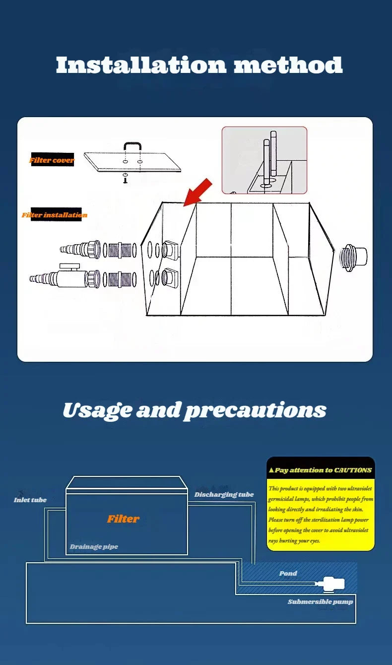 filter Koi pond Courtyard tank breeding UV disinfection
