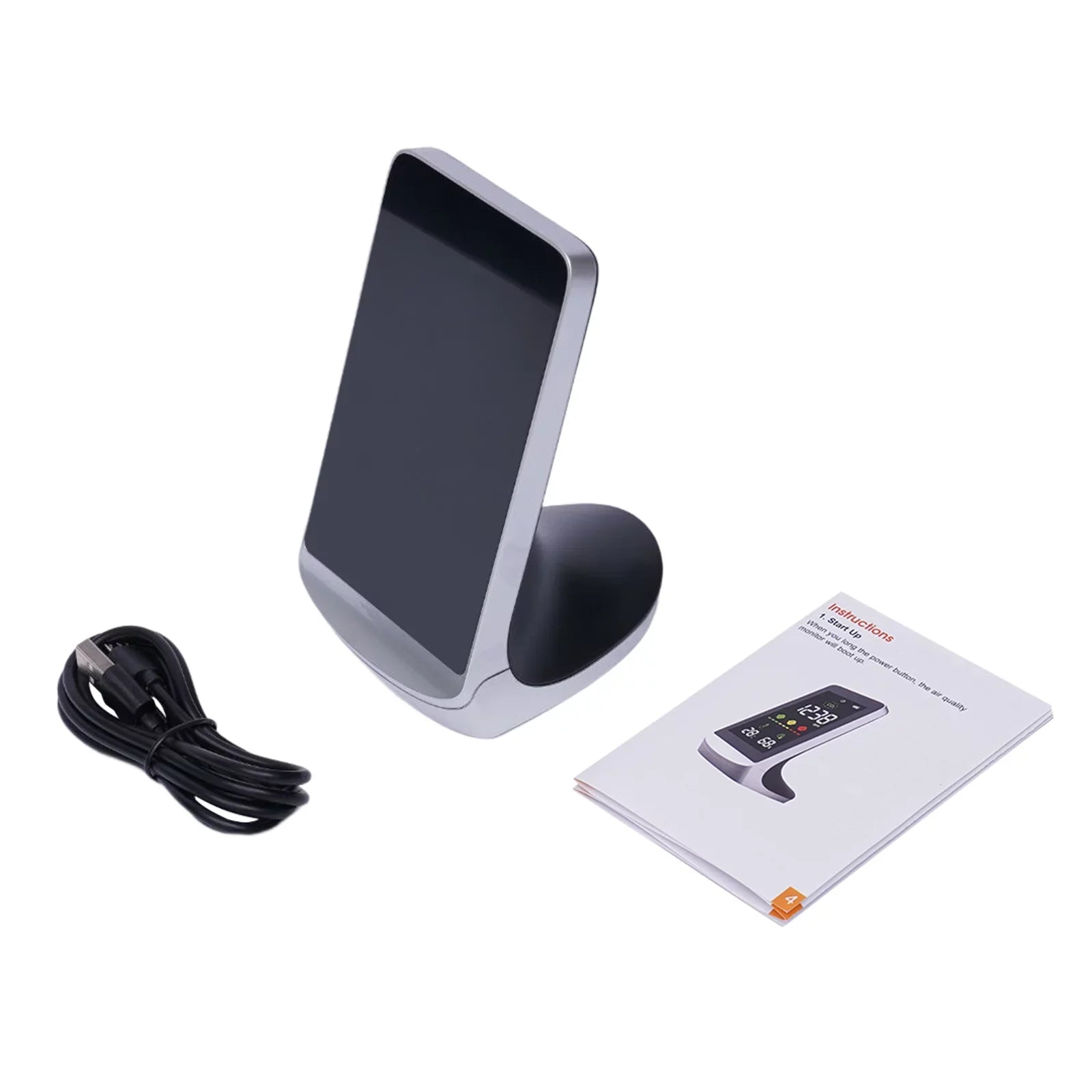 for Monitor & Black) Air Indoor (White, Temperature Humidity CO2, grade Miumaeov