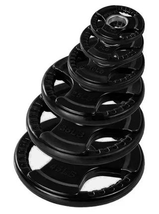 French lbs Bar Weight w/7 Set Olympic ft Rubber (New) Fitness Plate Grip 395
