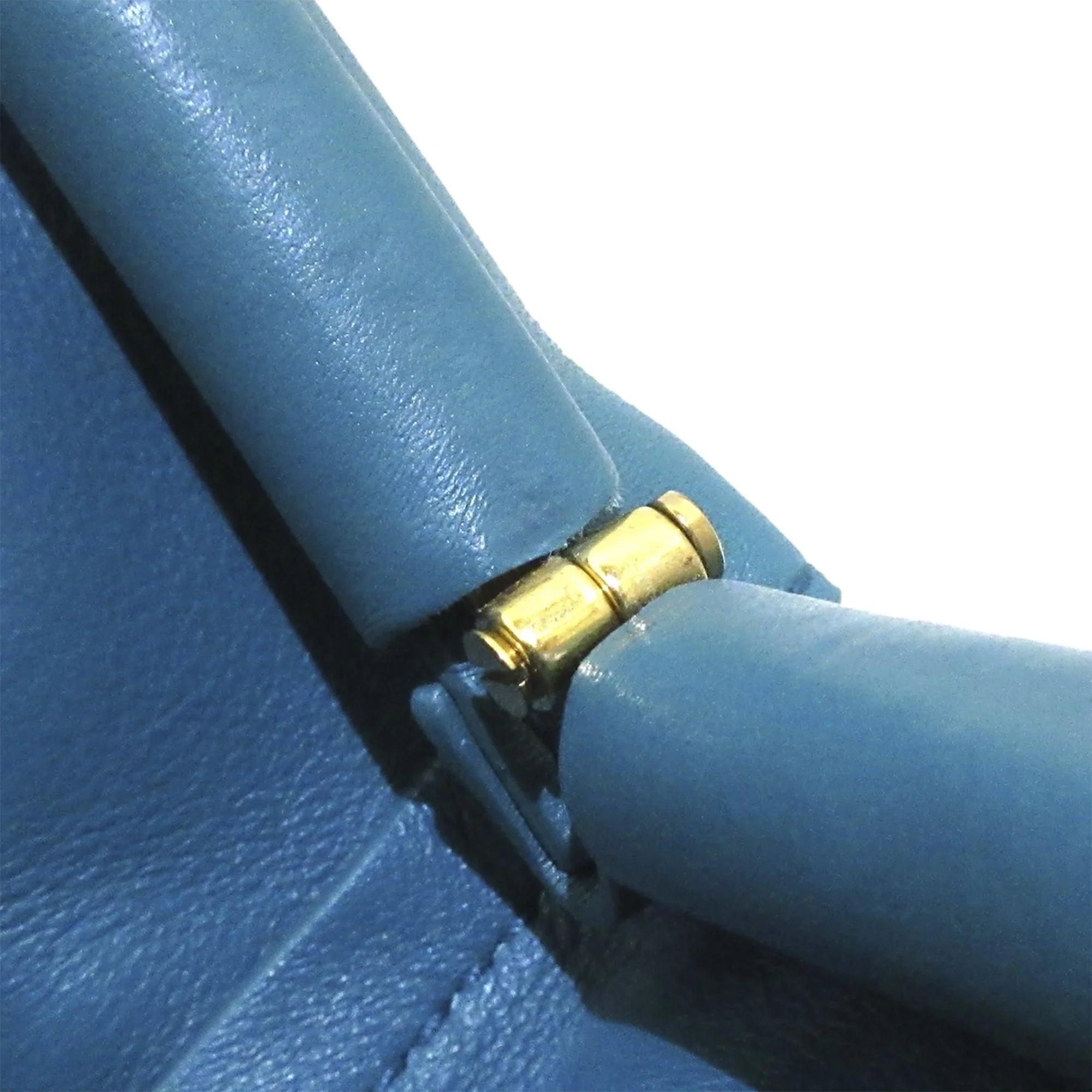 Satchel Pre-Owned Calf Point Women Bottega Veneta Authenticated Leather Blue (Good)