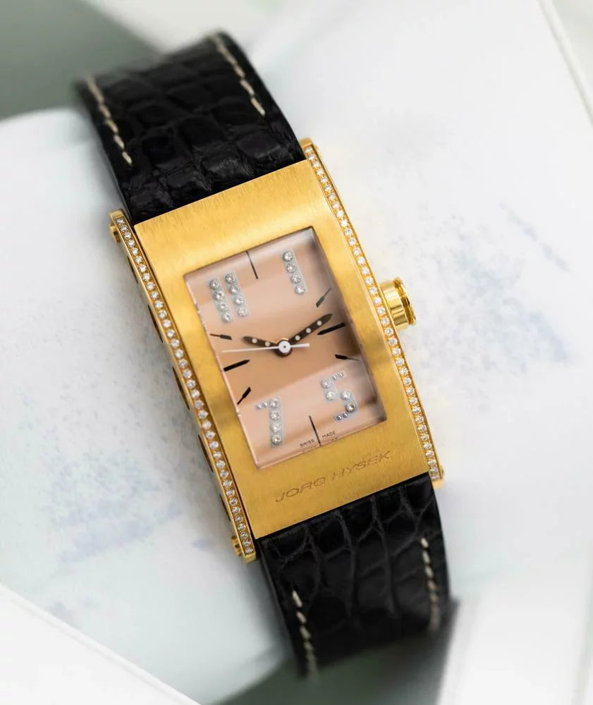 Rose S011-0026 Jorg Kilada 18k Men's Watch Gold Quartz Diamond Bezel Hysek