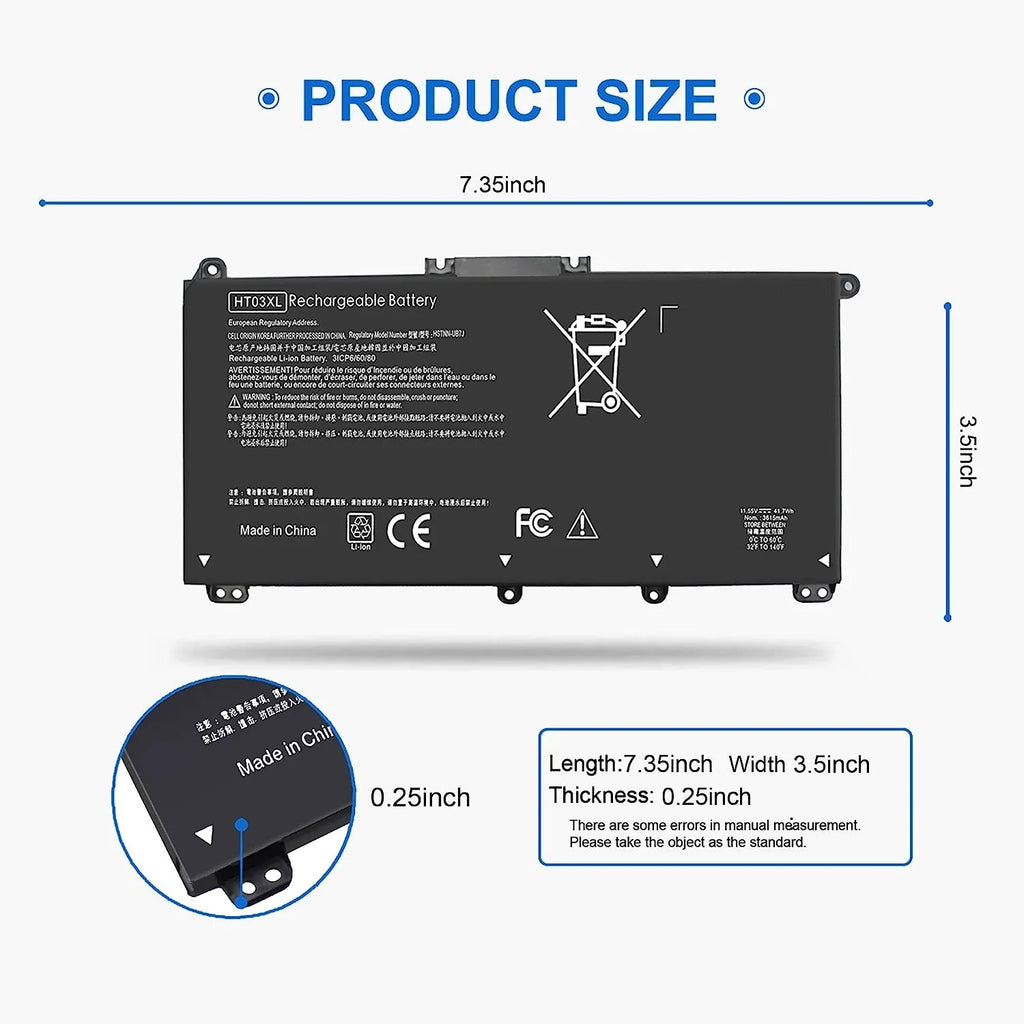 G7 240 14-CK0061ST Laptop y HT03XL for Pavilion 15-CS HP 41.7Wh L11119-855 245 14-CK 14-CE 14-DQ 14-CK0001LA