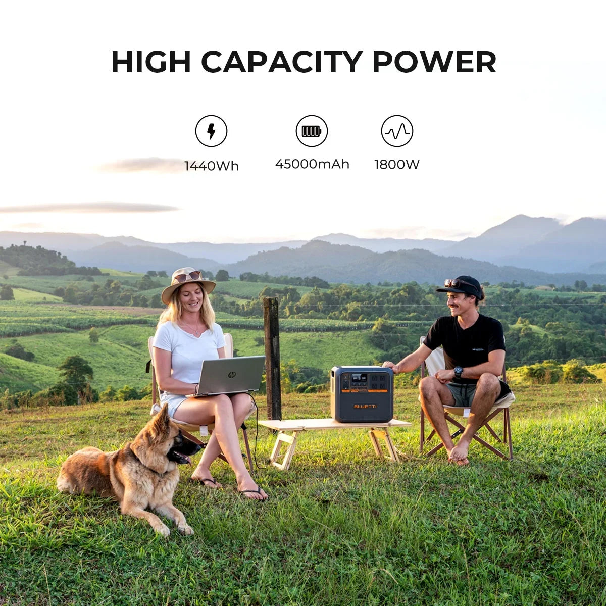 Off-Grid Generator for Living Station, Power Solar AC180P 1800W 1440Wh Portable | Bluetti