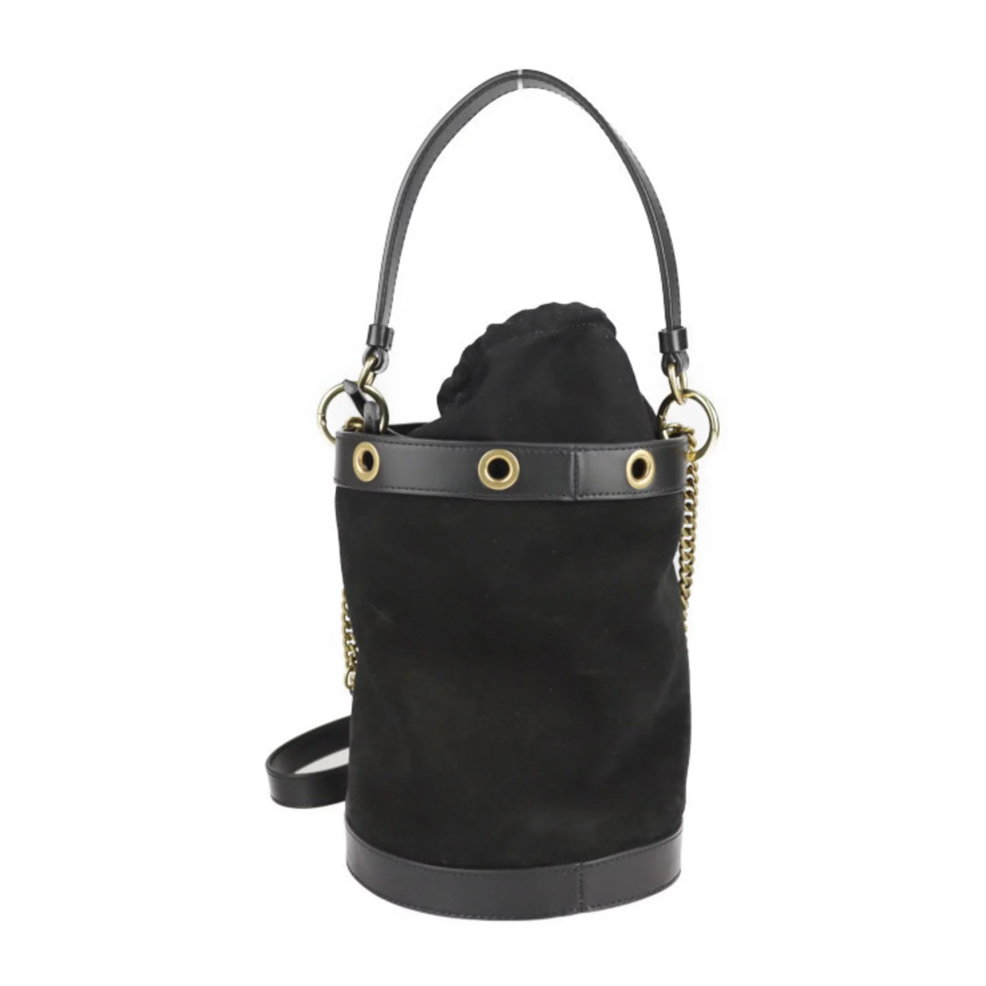 gold sea Debbie 2WAY black Chloe SEE Pre-Owned metal leather CHLOE fittings See by shoulder handbag by suede tote BY bag Chloé (Good)