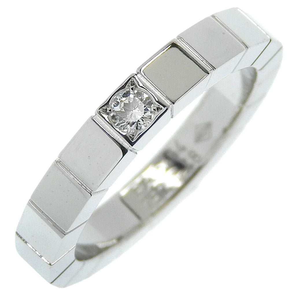I220823087 Approx. 1P CARTIER Gold Women's Pre-Owned K18 Ring 5.8g Diamond Cartier White Lanieres x (Good)
