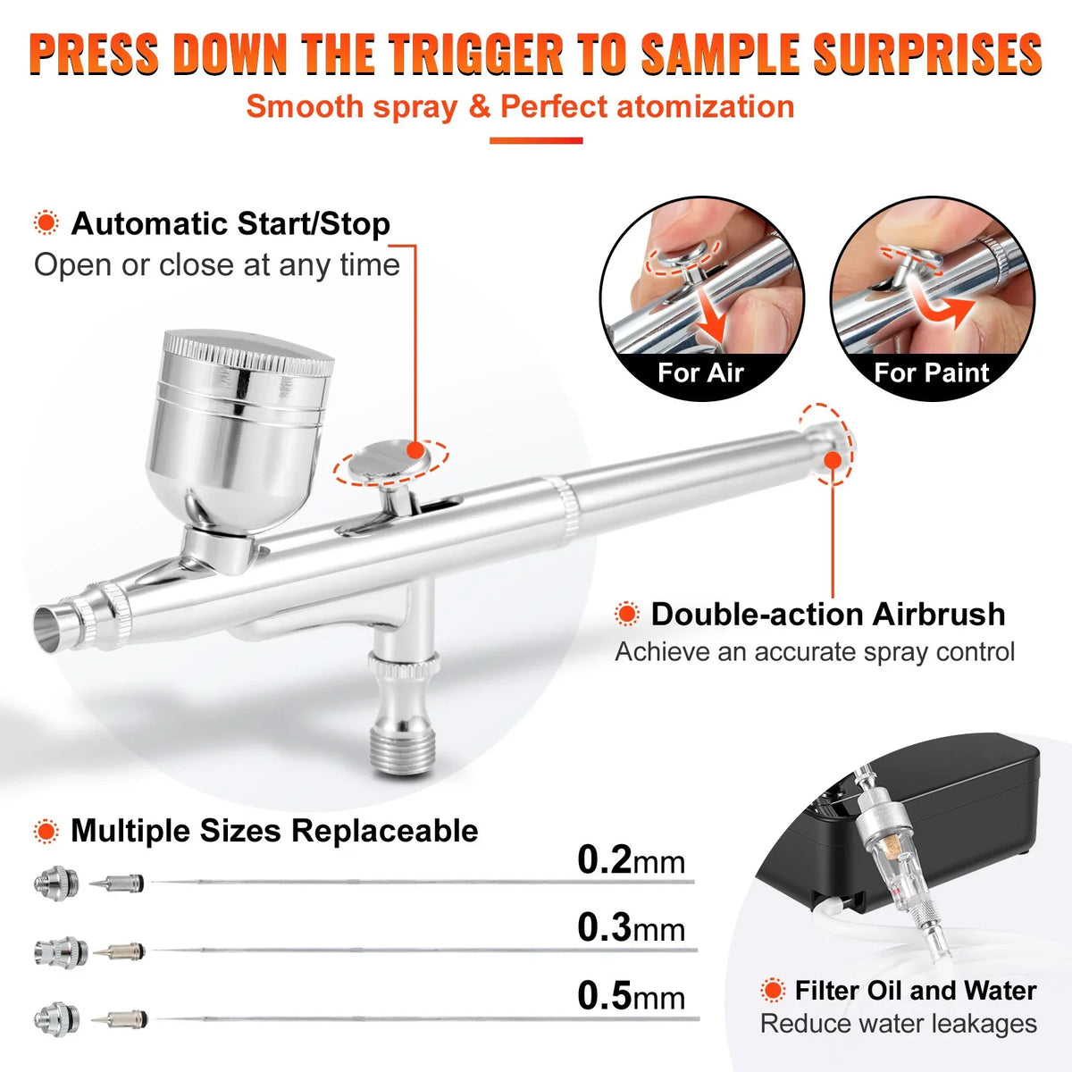 Feed Airbrush BENTISM Kit Kit, Tattoo Portable Airbrush Makeup Dual-Action Gravity with Set Nail Airbrushing Airbrushes, w/Multi-Purpose System Compressor, Art Cookie