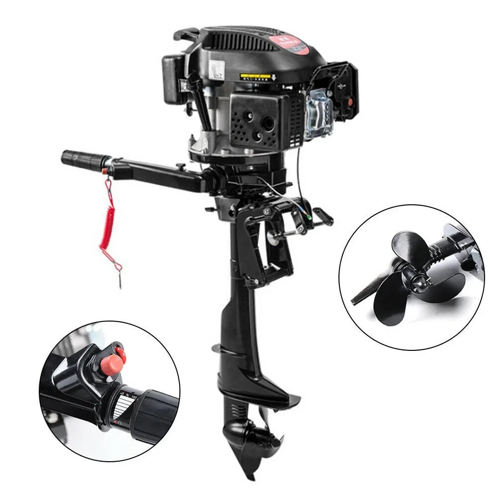 Boat Motor 6HP Outboard Boat Cooling Engine Air System Miumaeov Motor Stroke Fishing 4