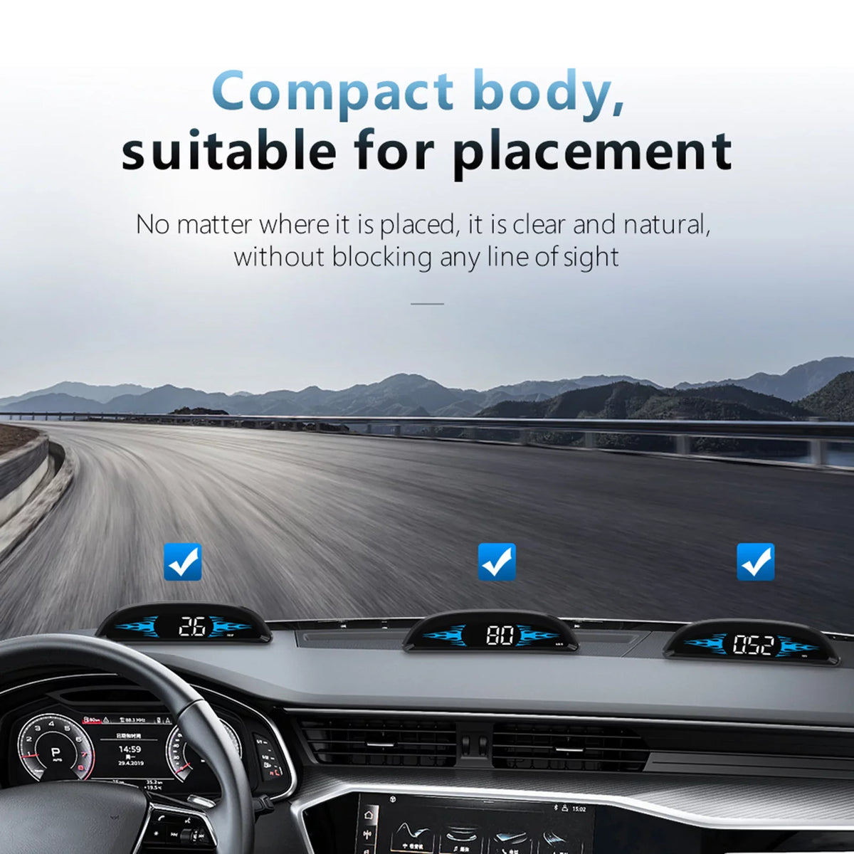 for Detector Diagnostic Speedometer Display, Car Improved Driving B2 Safety Multi-Functions Head-Up Nebublu