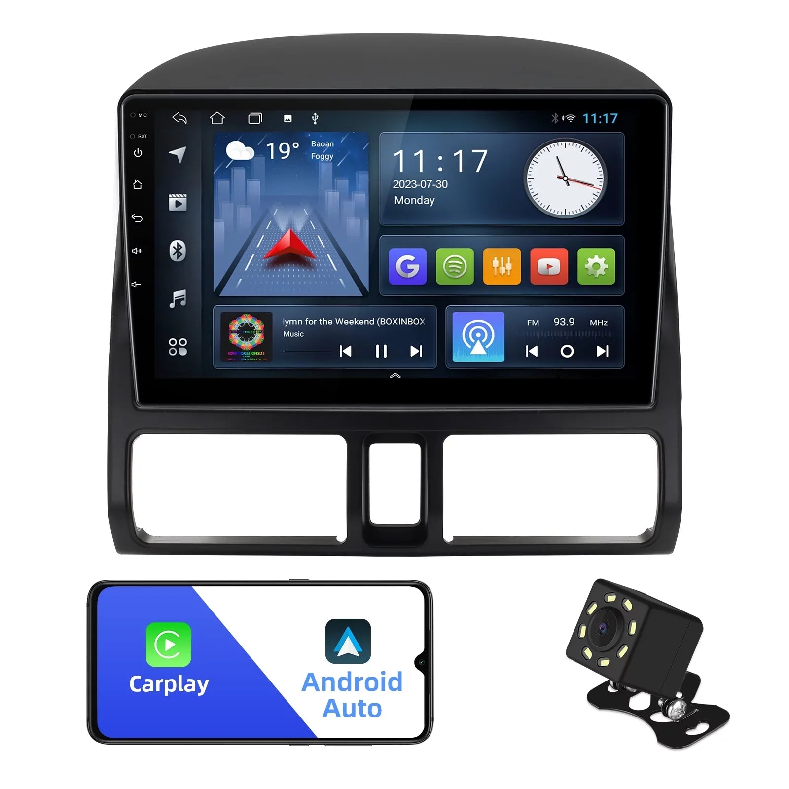 Control Built-in Android with Inch CR-V 9 Wheel Honda Car for Backup Wireless Carplay/Android TouchScreen Stereo 10 2002-2006 Auto/GPS/Bluetooth/FM/AUX-in/Steering Radio Camera Din Double