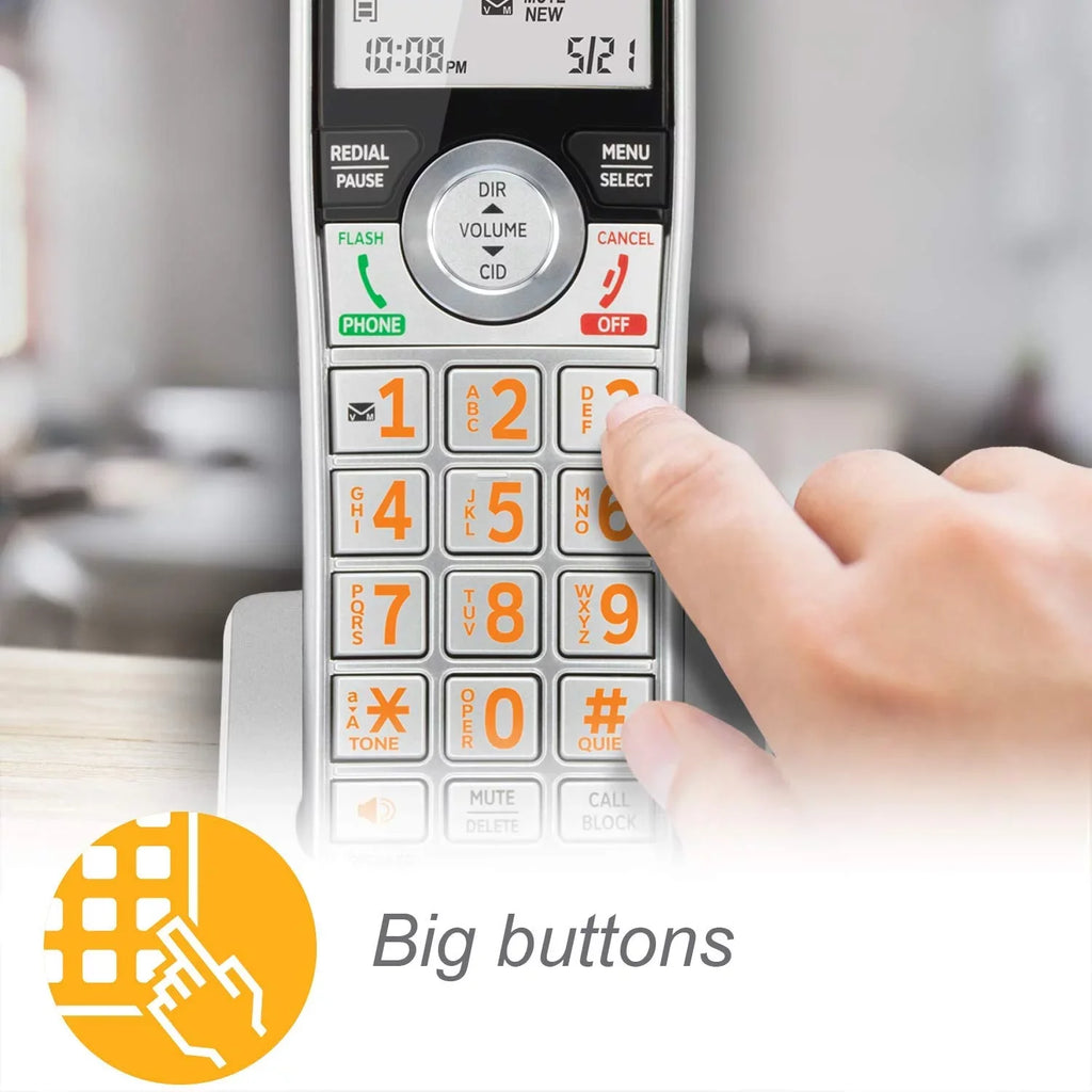 Handset Expandable Call with Blocker, Corded/Cordless with Smart Phone 1 CL84107 Black/Silver AT&T 6.0 DECT