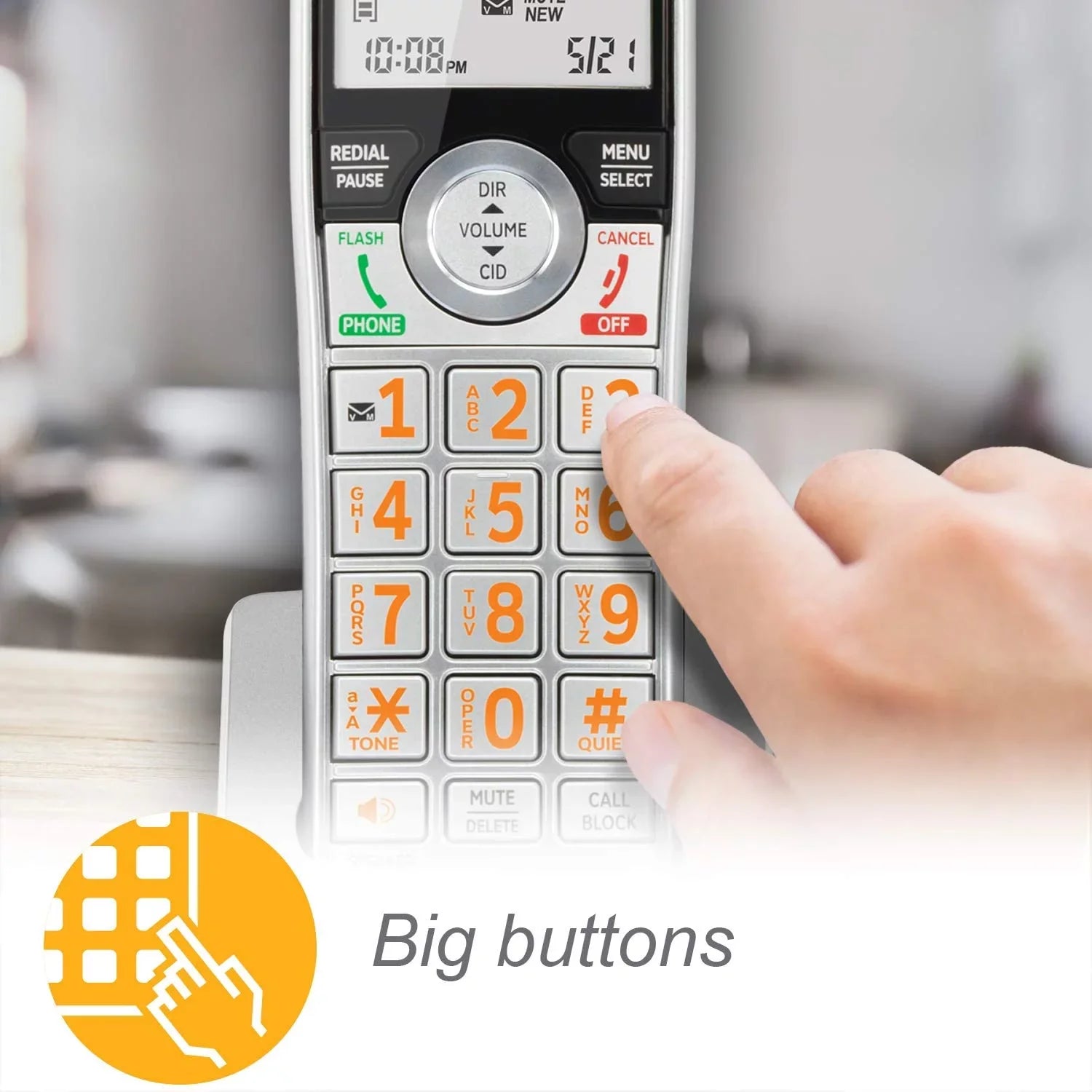 Handset Expandable Call with Blocker, Corded/Cordless with Smart Phone 1 CL84107 Black/Silver AT&T 6.0 DECT