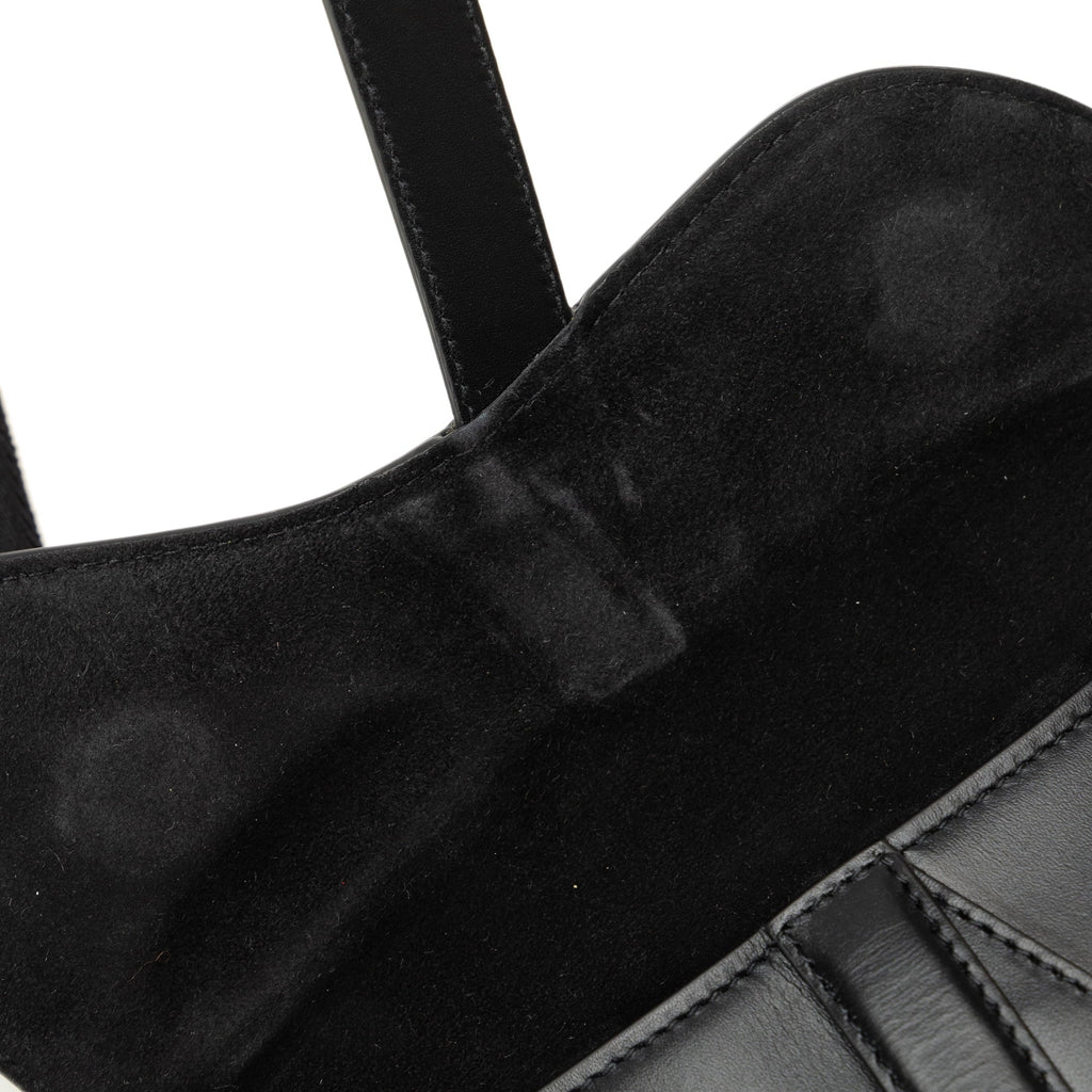 Pre-Owned Bag Unisex Calf Saddle Dior Leather Authenticated Belt Black (Good)