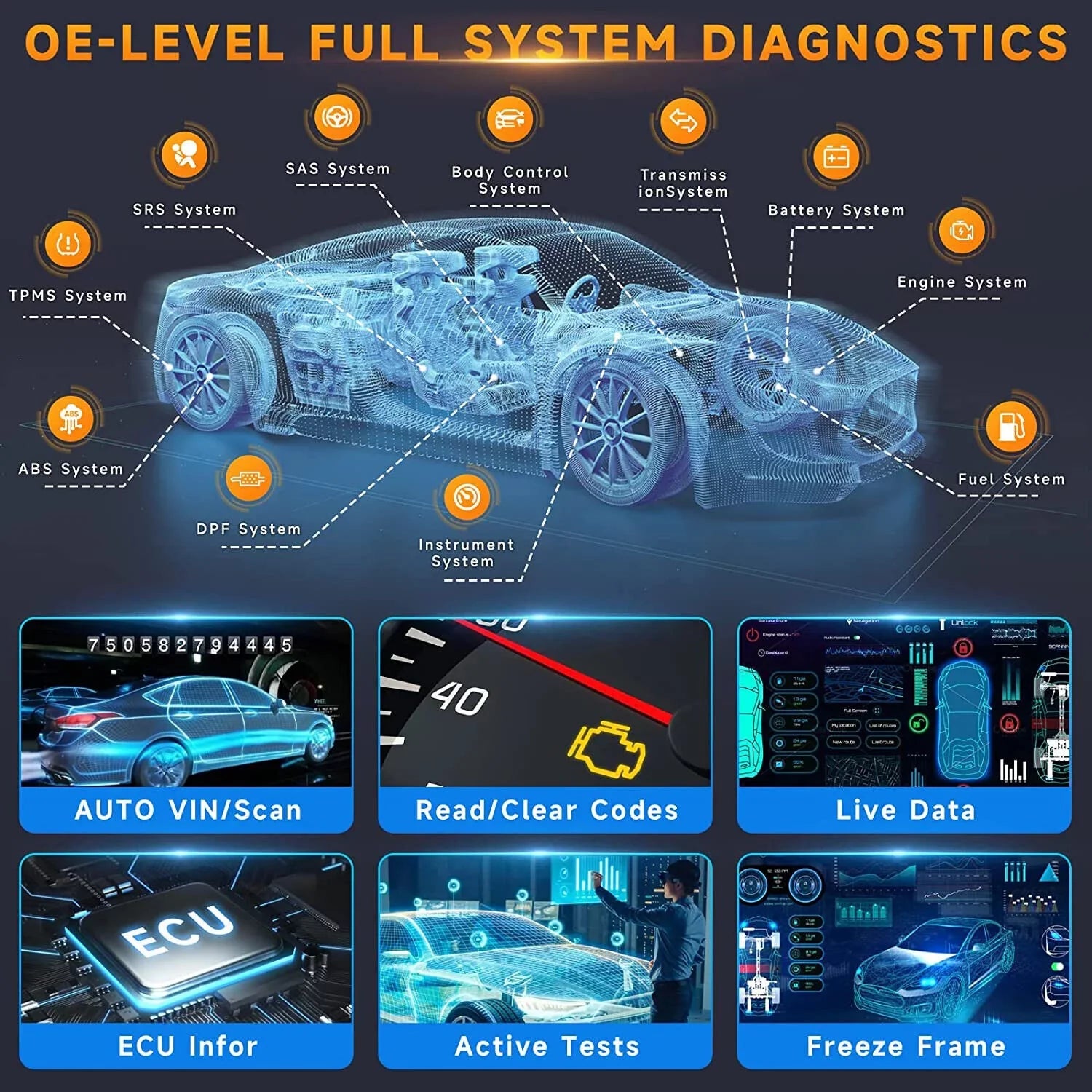 for FOXWELL Reader TPMS Coding Relearn Diagnostic Scanner fit Reset Scan Code Tool Bi-directional NT710 OBD2