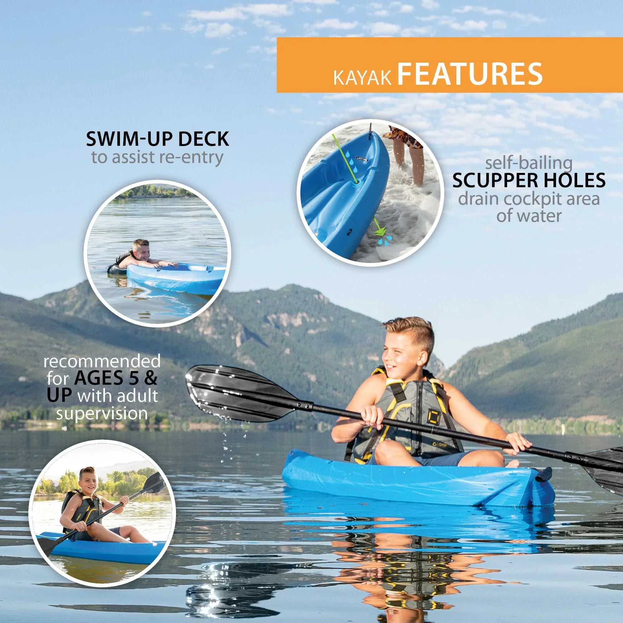Kayak Life Wave Blue Lifetime Time
