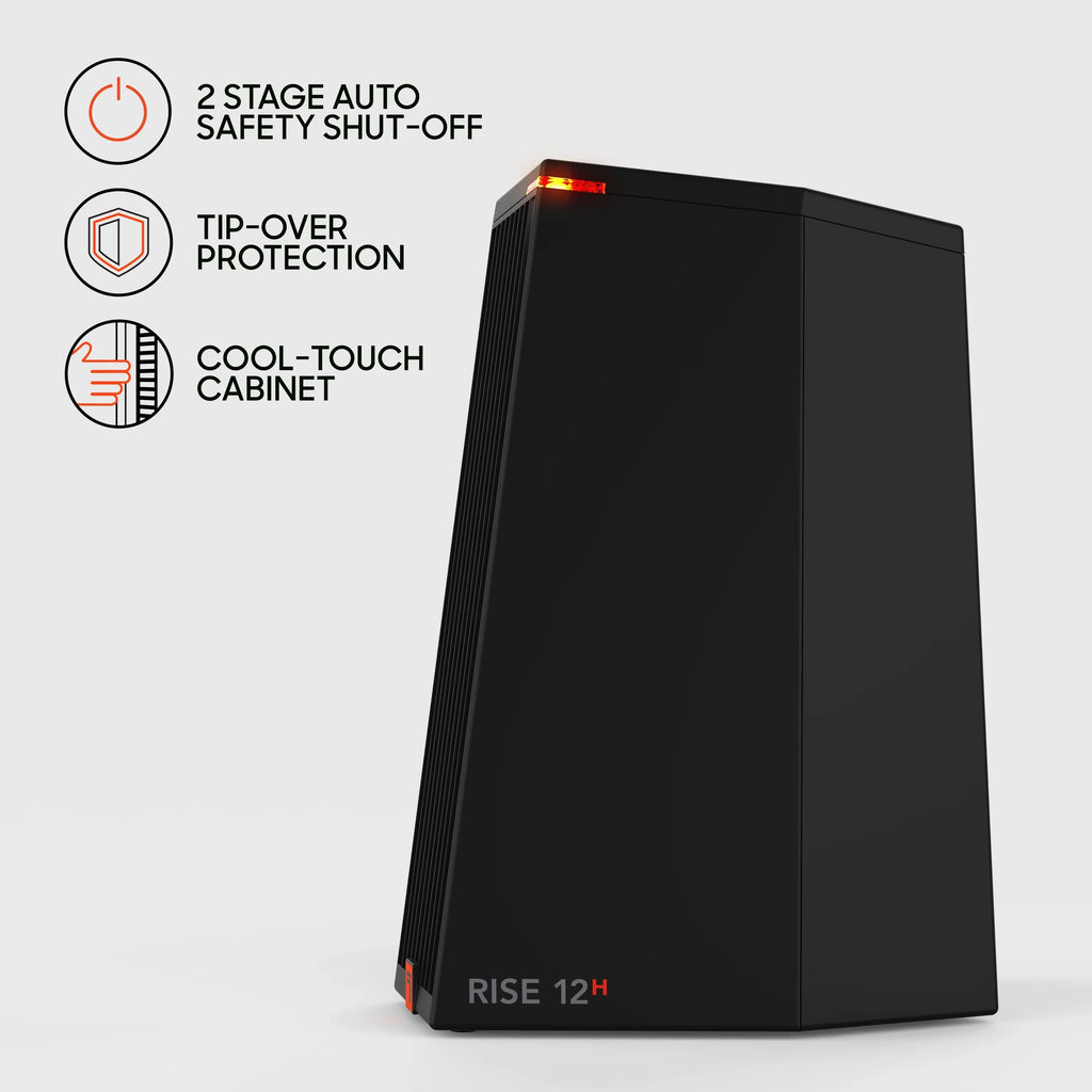 12H Settings, Image Heat Rise Heater, Black, New Sharper Tower Personal 2
