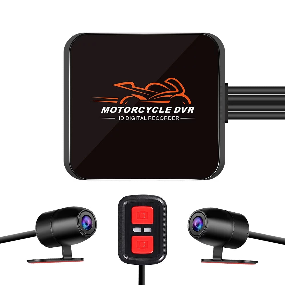 Front 1080P Channels VSYSTO 2 WiFi Cam, Motorcycle G-sensor & Angle Camera HD Recorder, Video Night Wide Dash No Driving Rear Loop 130° Vision Recording, Screen